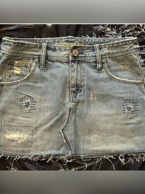 vintage american eagle mini denim skirt